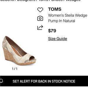 Tom’s Women's Wedge Shoes in Cream and Tan